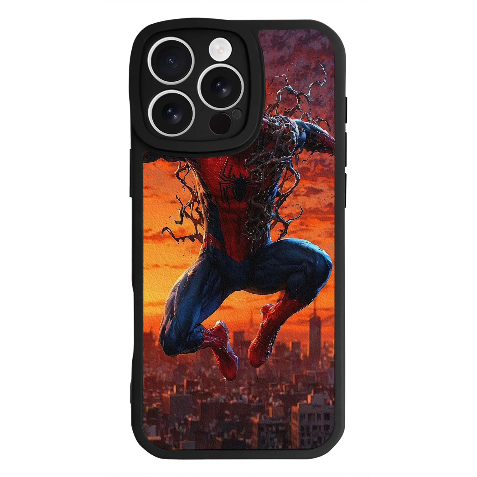 （画像用） Spider Man スパイダーマン 【iPhone 16シリーズ対応】シリコンスマホケース（レザー調） 材質：シリコン